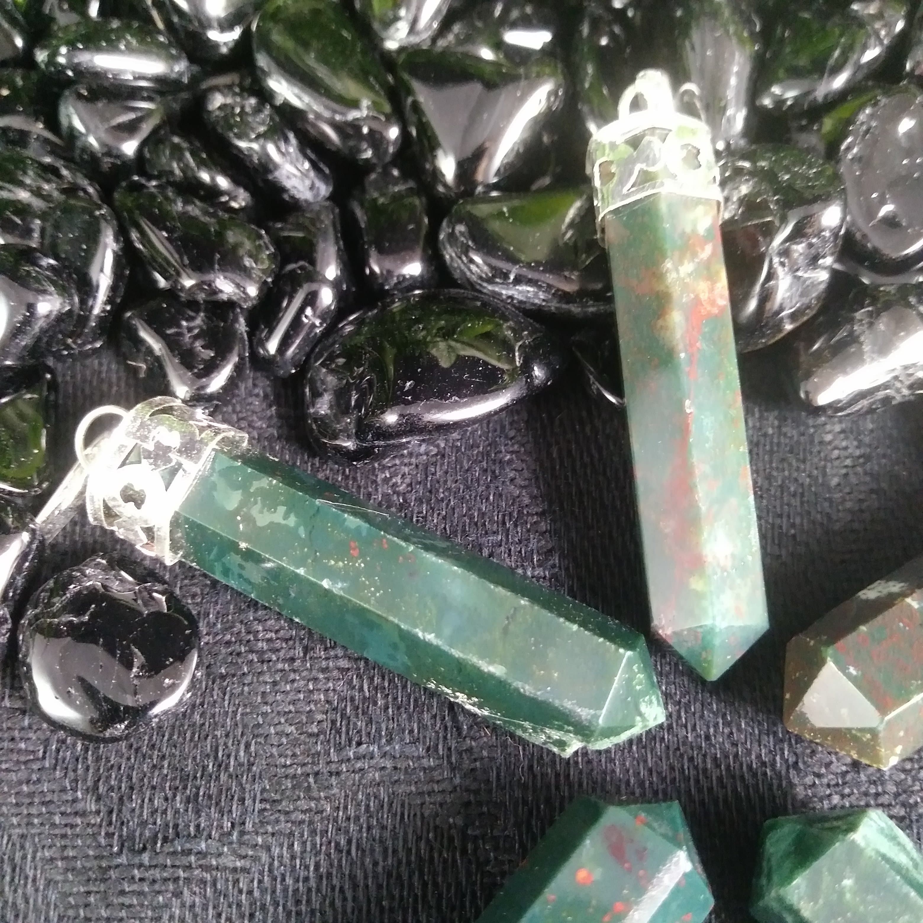 Natural Bloodstone Point Pendant Necklace - Healing Crystal Jewelry for Protection & Energy Balance | Perfect for Meditation, Chakra Healing & Spiritual Gifts