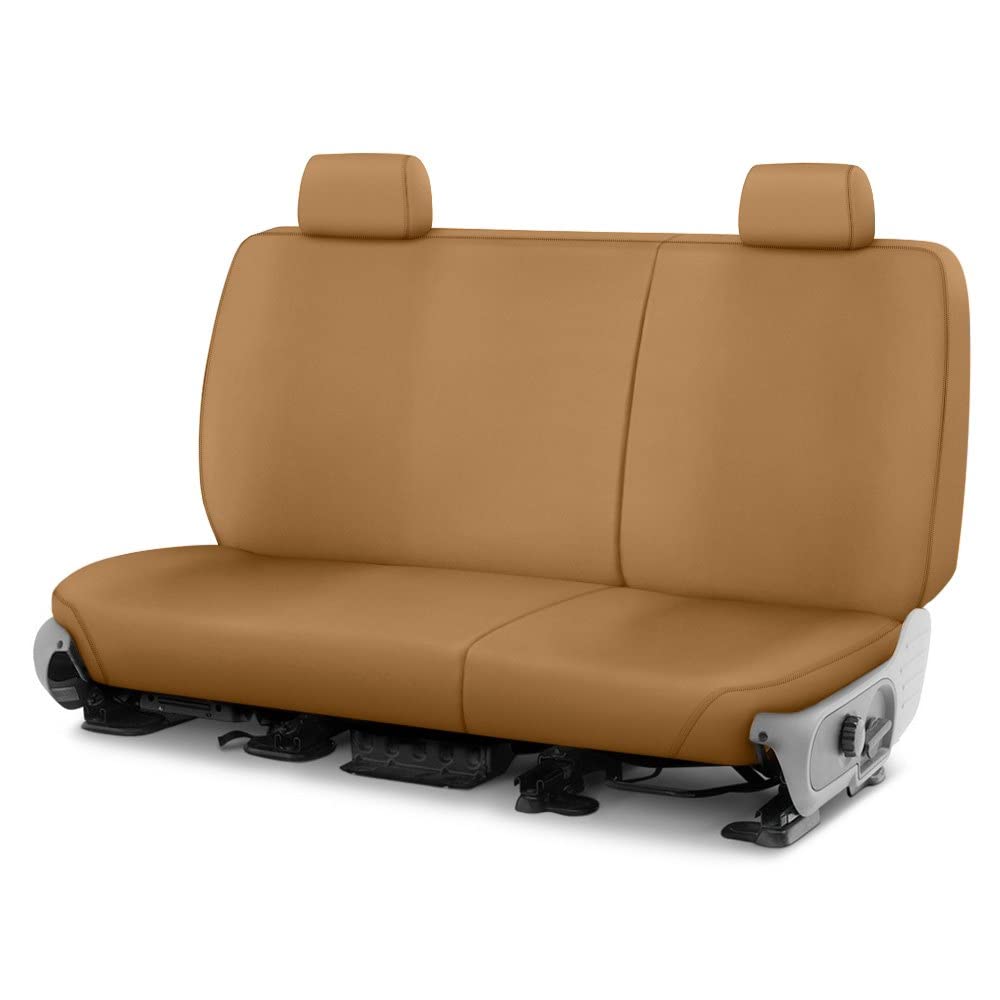 Covercraft Custom-Fit Rear-Second Seat Bench SeatSaver Seat Covers - Polycotton Fabric, Tan | Universal Fit for SUVs, Trucks & Minivans | Durable Protection for Pets, Kids & Spills | Perfect for Road Trips & Daily Commutes