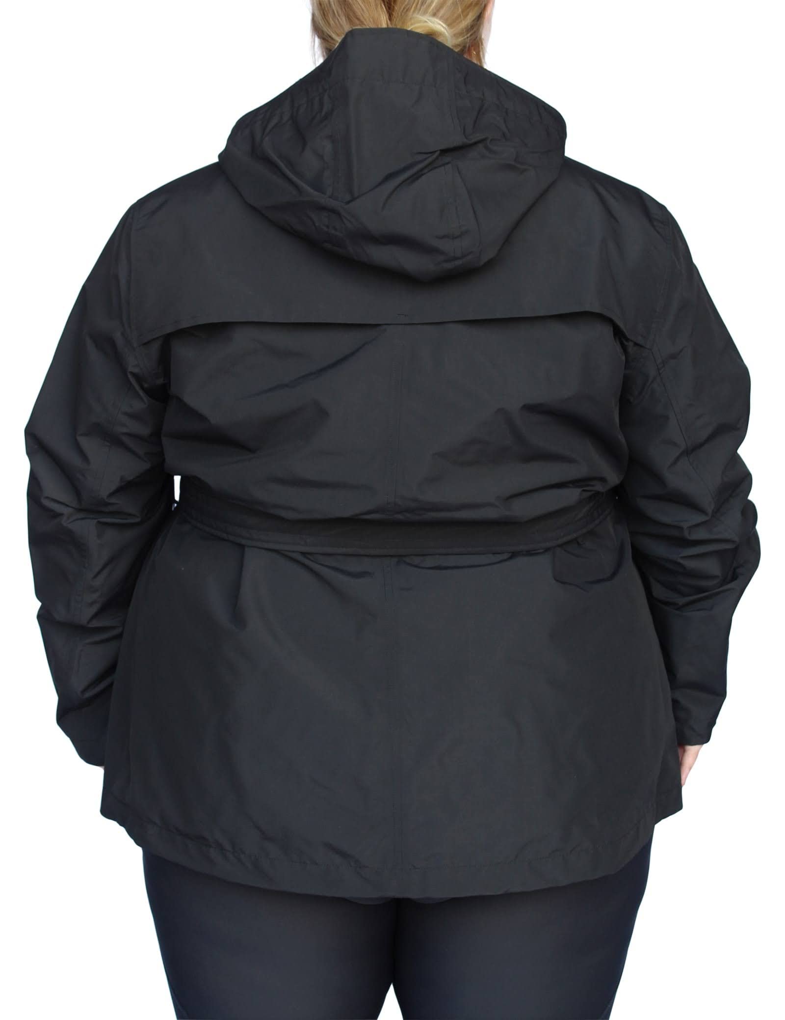 Women's Plus Size Short Trench Rain Jacket Coat - Waterproof Lightweight Windbreaker for Spring & Fall - Perfect for Commuting, Travel & Outdoor Activities