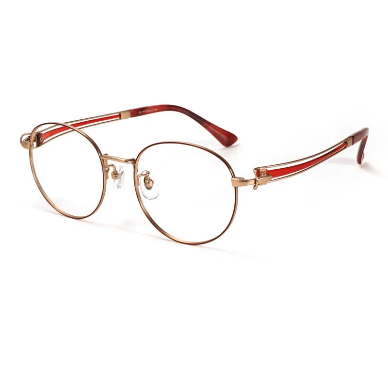 Aror Unisex Full Rim Round Titanium Eyeglasses 95235 - Lightweight & Durable Frame for Men & Women - Perfect for Reading, Work & Everyday Use