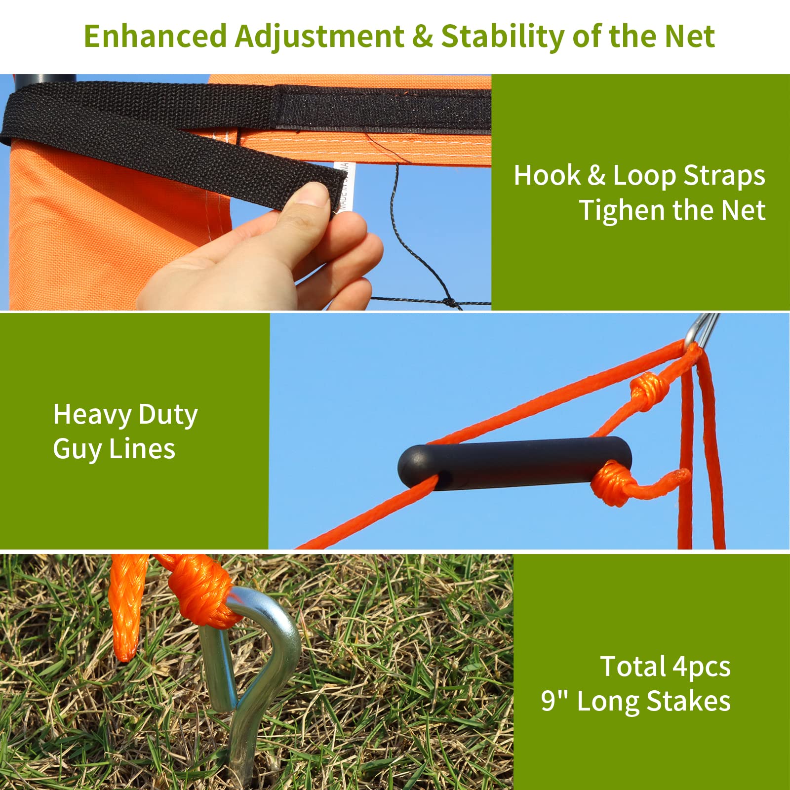 Premium Outdoor Volleyball Net Set with Adjustable Anti-Rust Poles - 32ft Heavy Duty Anti-Sag Net, PU Volleyball & Air Pump - Complete Kit with Carry Bag & Boundary Lines - Perfect for Backyard, Beach, Park & Camping Games