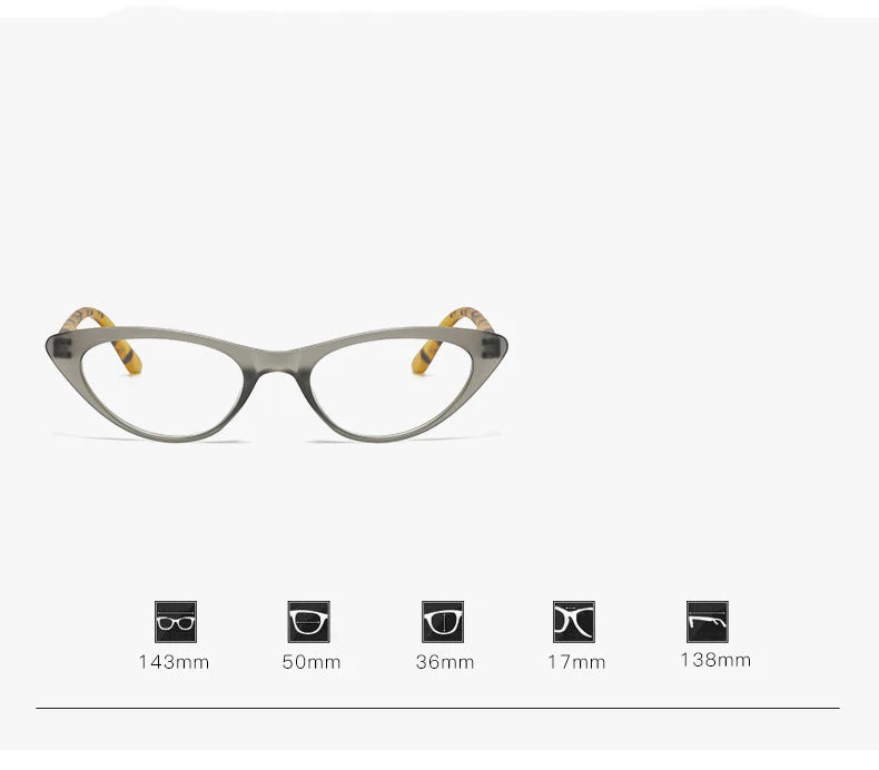 CCspace Unisex Full Rim Oval Cat Eye Polycarbonate Reading Glasses +1.50 to +4.00 Strength - Lightweight & Durable Eyewear for Reading, Work & Fashion