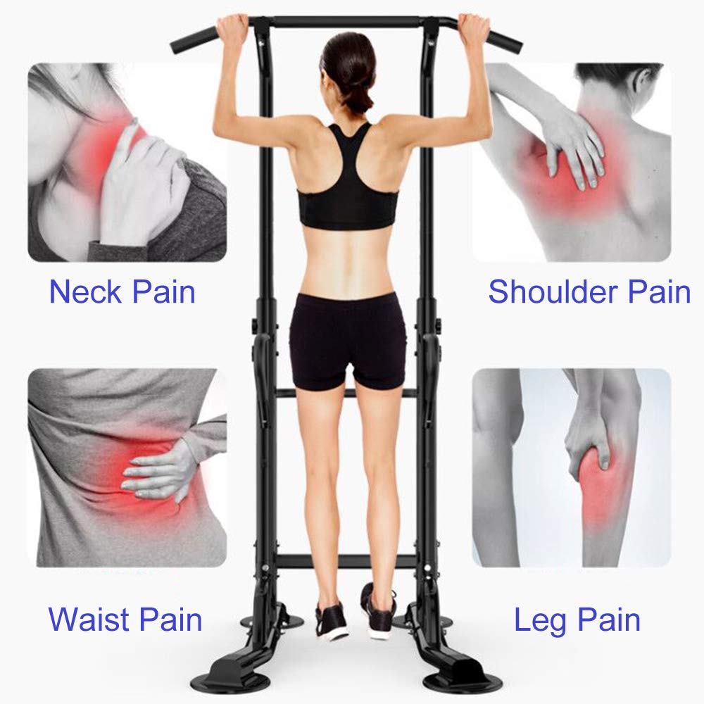 SOGESFitness Power Tower - Adjustable Pull Up & Dip Station (165-210cm) for Home Gym - Multifunctional Workout Equipment for Push Ups, Pull Ups & Core Training - Perfect for Strength Training & Bodyweight Exercises