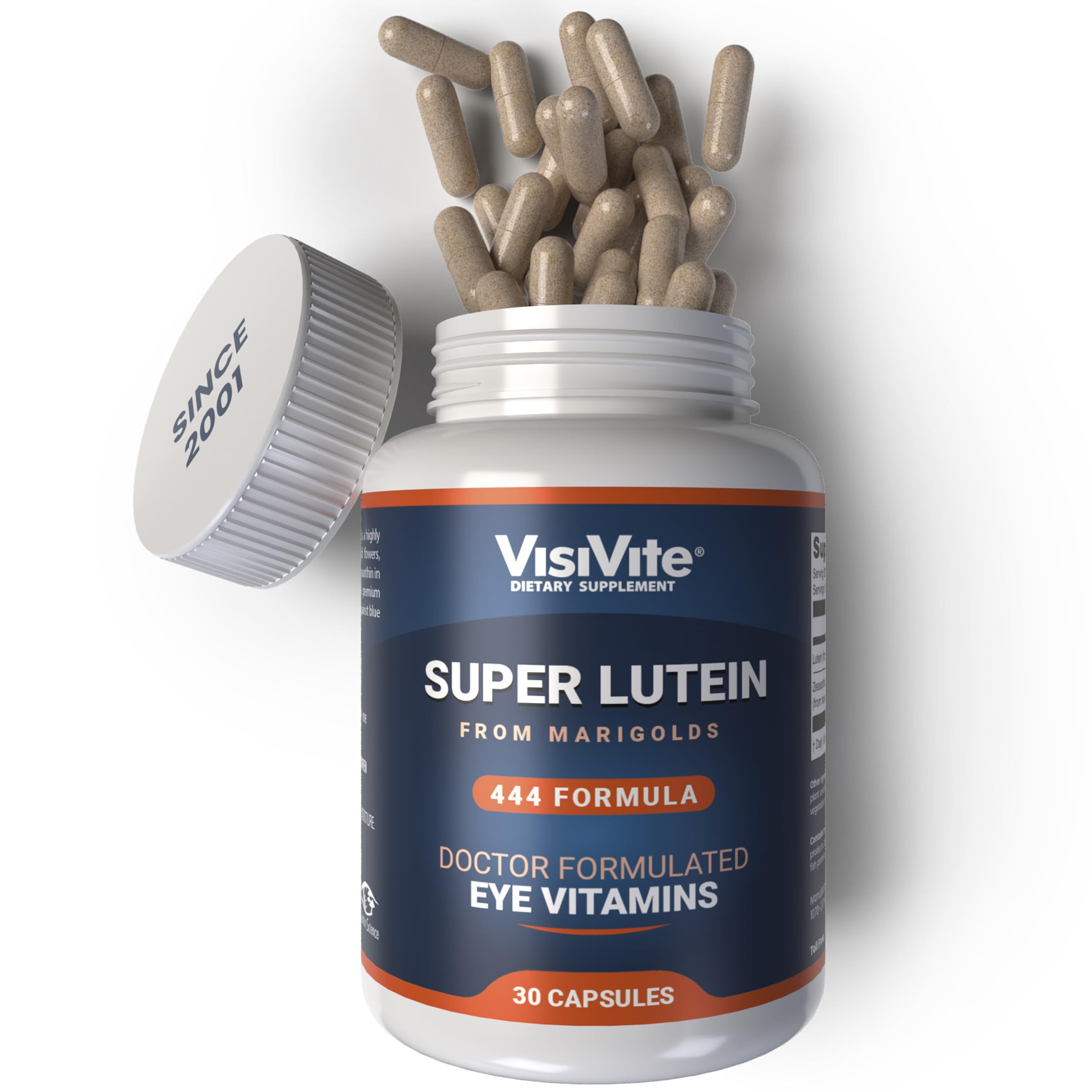 Super Lutein 444 Eye Vitamins - Premium Lutein & Zeaxanthin Supplement for Vision Support - Clear Eye Health Formula for Adults - Supports Digital Eye Strain & Night Vision - Perfect for Office Workers & Gamers