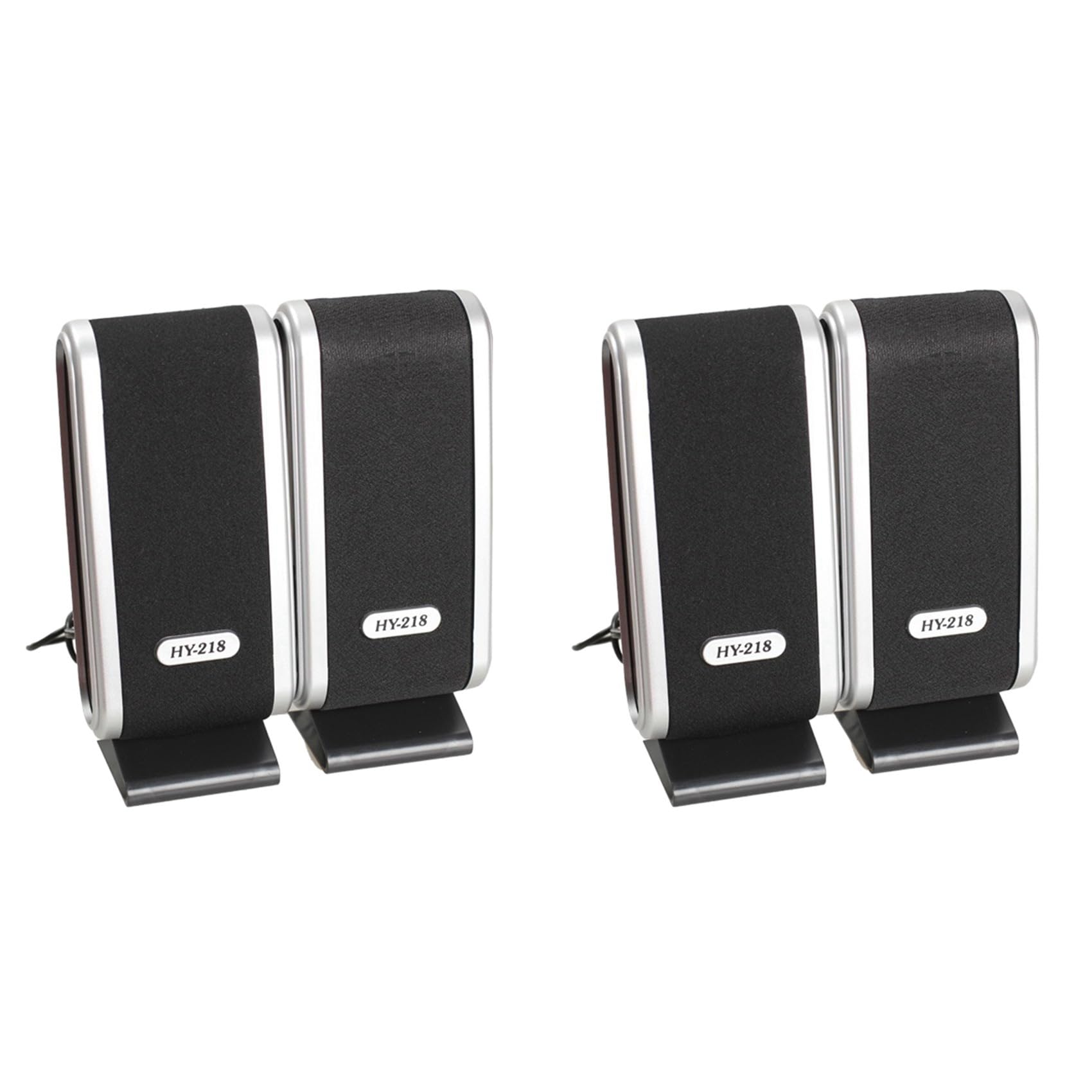 BLASHRD 4-Pack USB Computer Speakers | Portable Stereo Sound with 3.5mm Ear Jack for Desktop, PC, Laptop | Ideal for Home Office, Gaming, and Multimedia