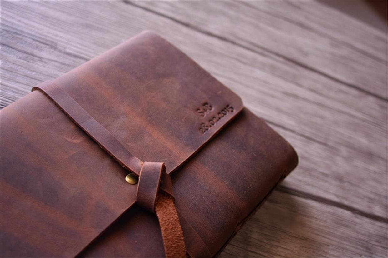 Personalized Leather Memorial Guest Book - Engraved Keepsake for Funeral, Celebration of Life & Memorial Services - Elegant & Durable Guest Registry for Condolences & Tributes