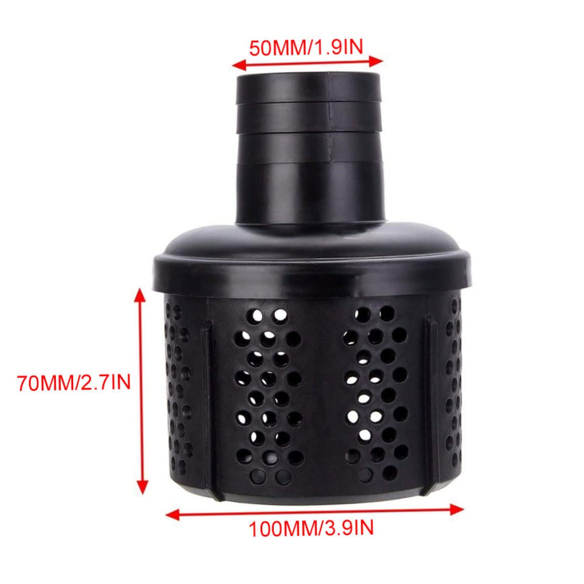 2 Inch Plastic Suction Hose Strainer Filter - Heavy Duty Dirty Water Drainage & Sewage Strainer for Pumps, Ponds, and Industrial Applications
