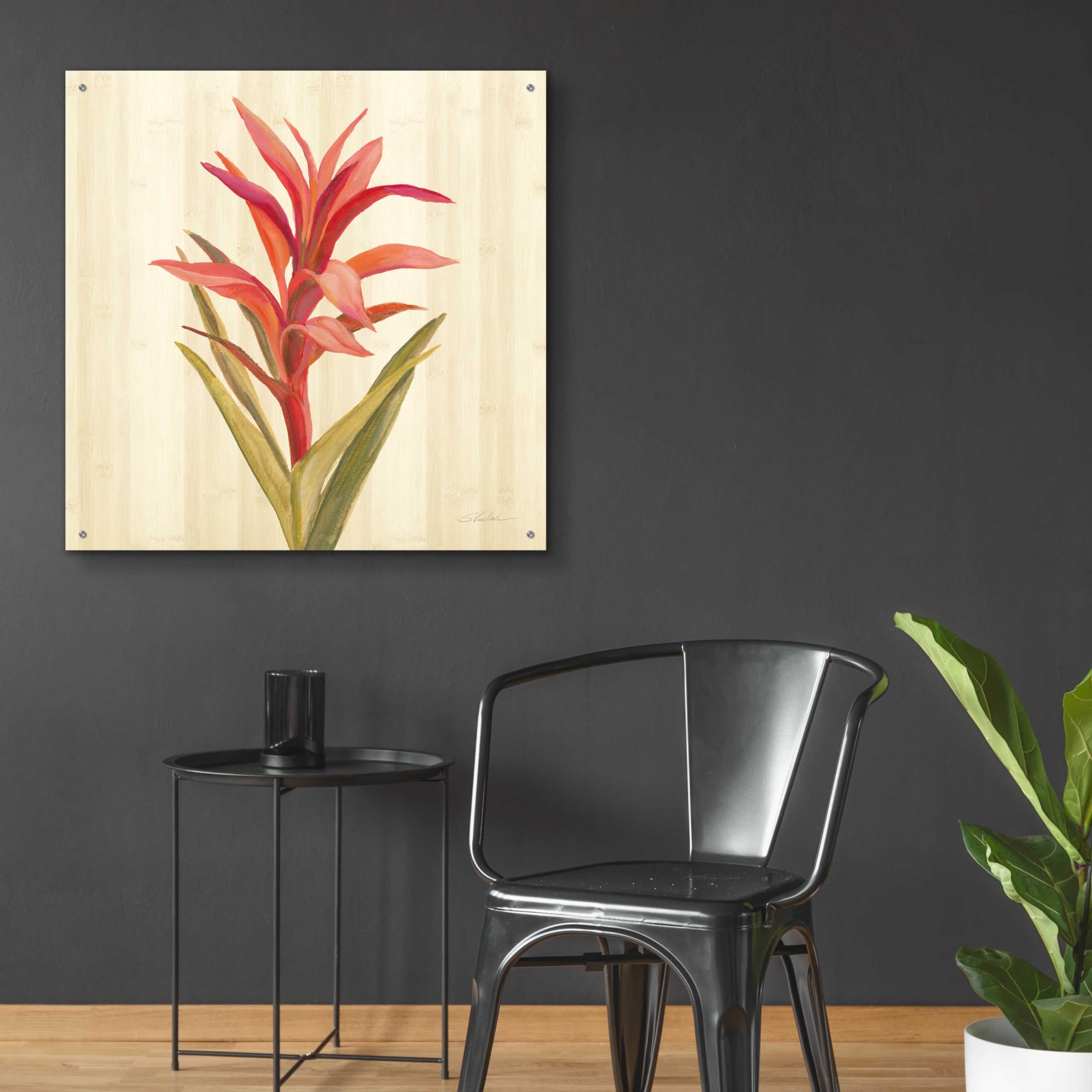 Silvia Vassileva Tropical Garden III Acrylic Glass Wall Art - 36x36 Inch Modern Abstract Painting for Living Room, Bedroom & Office Decor