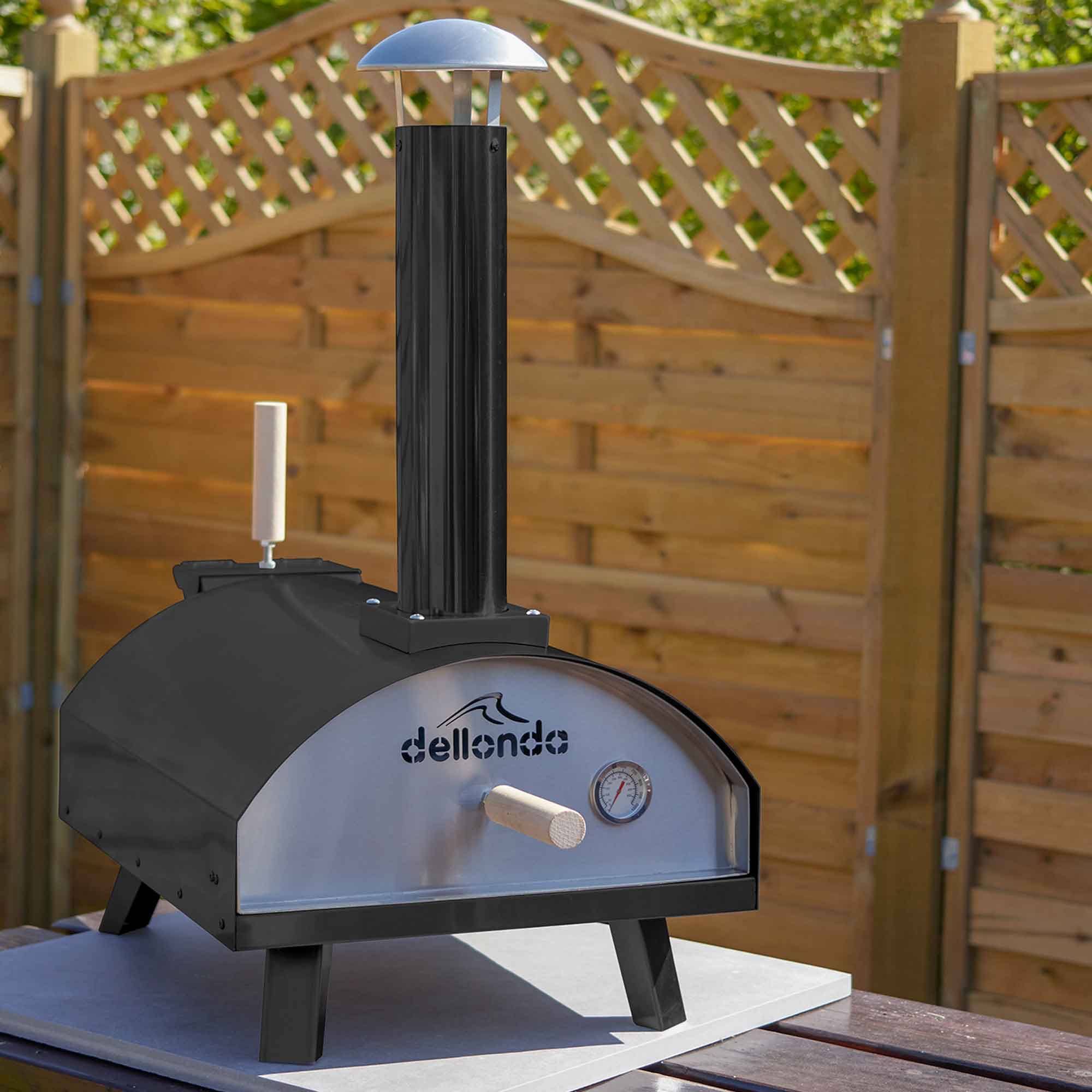 Portable Wood Fired Pizza Oven with Cover, Carry Bag & Trolley - Outdoor Camping, Backyard BBQ & Picnic Cooking - DG258