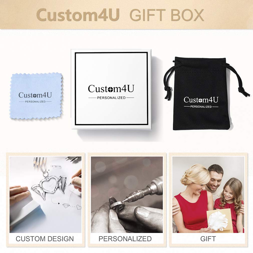 Personalized Sterling Silver Rings for Mom - Custom Engraved Name/Photo & Birthstone Jewelry Gifts for Women, Girls, Girlfriend (Elegant Gift Box) | Perfect for Mother's Day, Anniversary, Birthday & Special Occasions