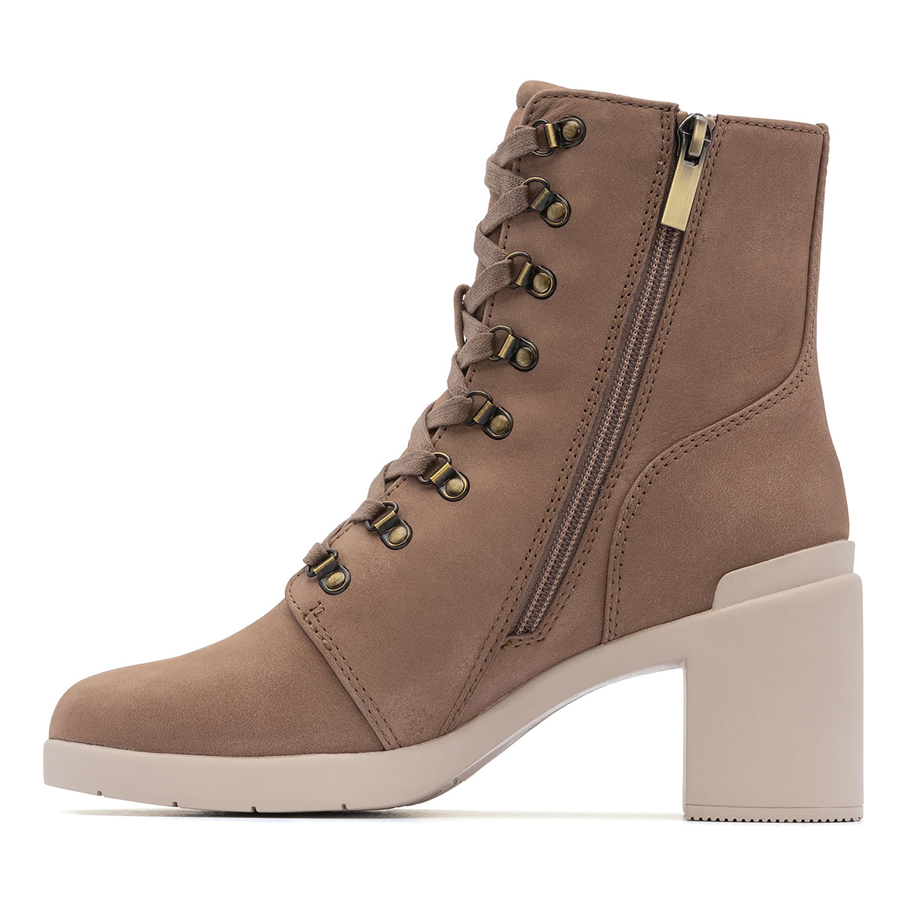 ABEO Metropolis Lace-Up Walking Shoes for Women - Comfortable Beige Sneakers for Work, Travel & Everyday Wear