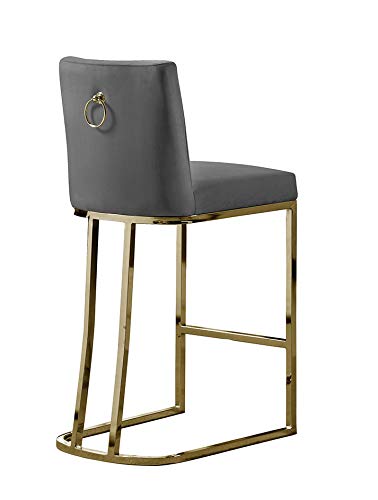 Premium Counter Height Bar Stools - Gray Upholstered Dining Chairs for Kitchen Island, Breakfast Nook & Home Bar - Comfortable & Durable Counter Stools for Adults