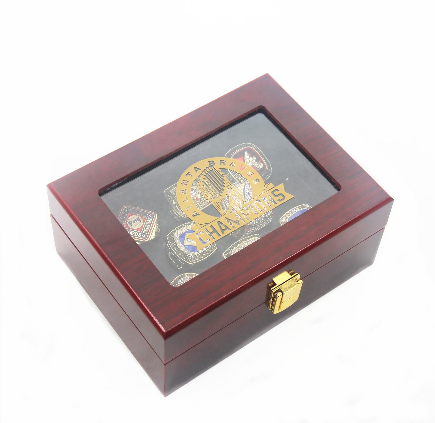 Atlanta Braves Championship Ring Set - 1914 Boston, 1957 Milwaukee, 1995 Atlanta & NL Championship Rings 1991-1999 | Collectible Baseball Memorabilia for Fans, Men, Women & Kids | Perfect Gift for Christmas, Birthdays & Sports Enthusiasts