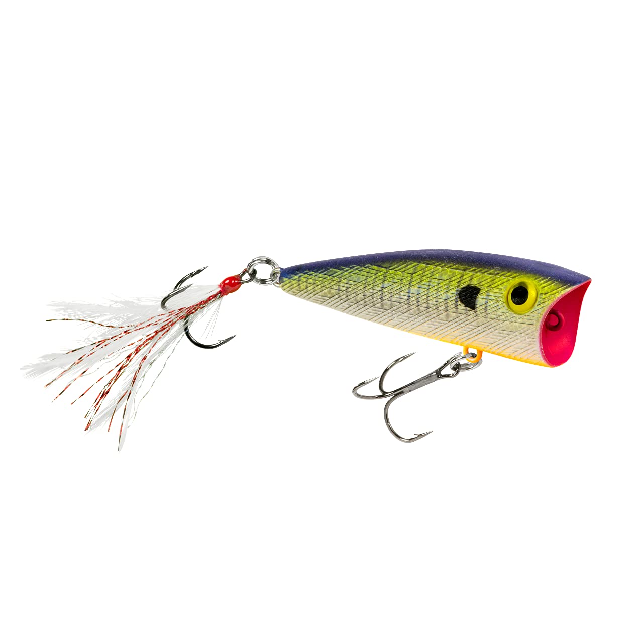 Rebel Pop-R Feathered Topwater Popper Fishing Lure - Bass & Trout Bait for Freshwater & Saltwater Fishing - Perfect for Morning & Evening Topwater Strikes