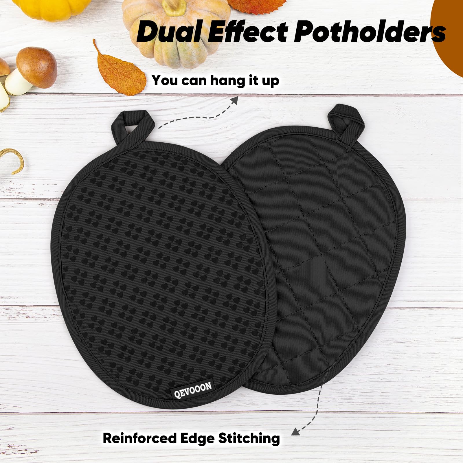 Heat Resistant Oven Mitts and Pot Holders Set of 4 - 500℉ Protection with Non-Slip Silicone Surface - Perfect for Cooking, Baking, Grilling & BBQ - Essential Kitchen Accessories for Home Chefs