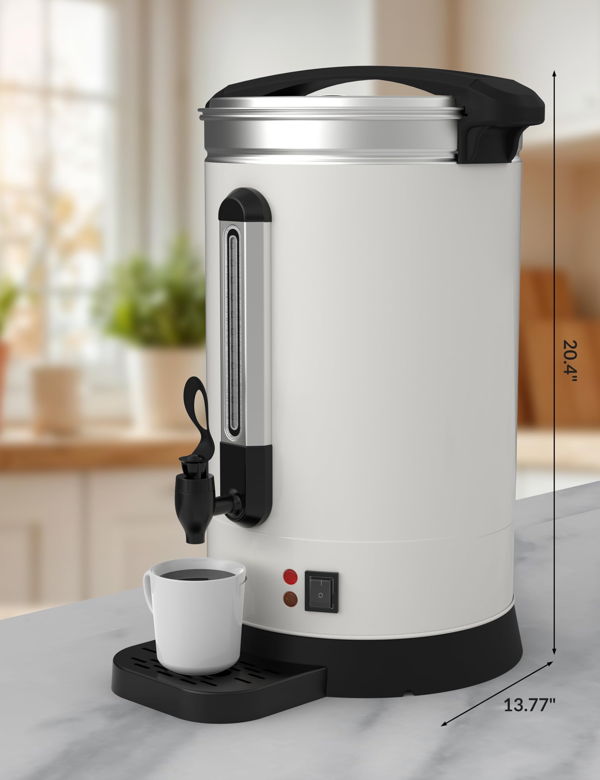 120 Cups (18L/4.8 Gallon) Commercial Coffee Maker - Stainless Steel Double Wall Insulated Coffee Urn - Large Capacity Hot Water Dispenser for Buffet Catering, Weddings, Meetings & Office Events - Perfect for Restaurants, Hotels & Catering Services