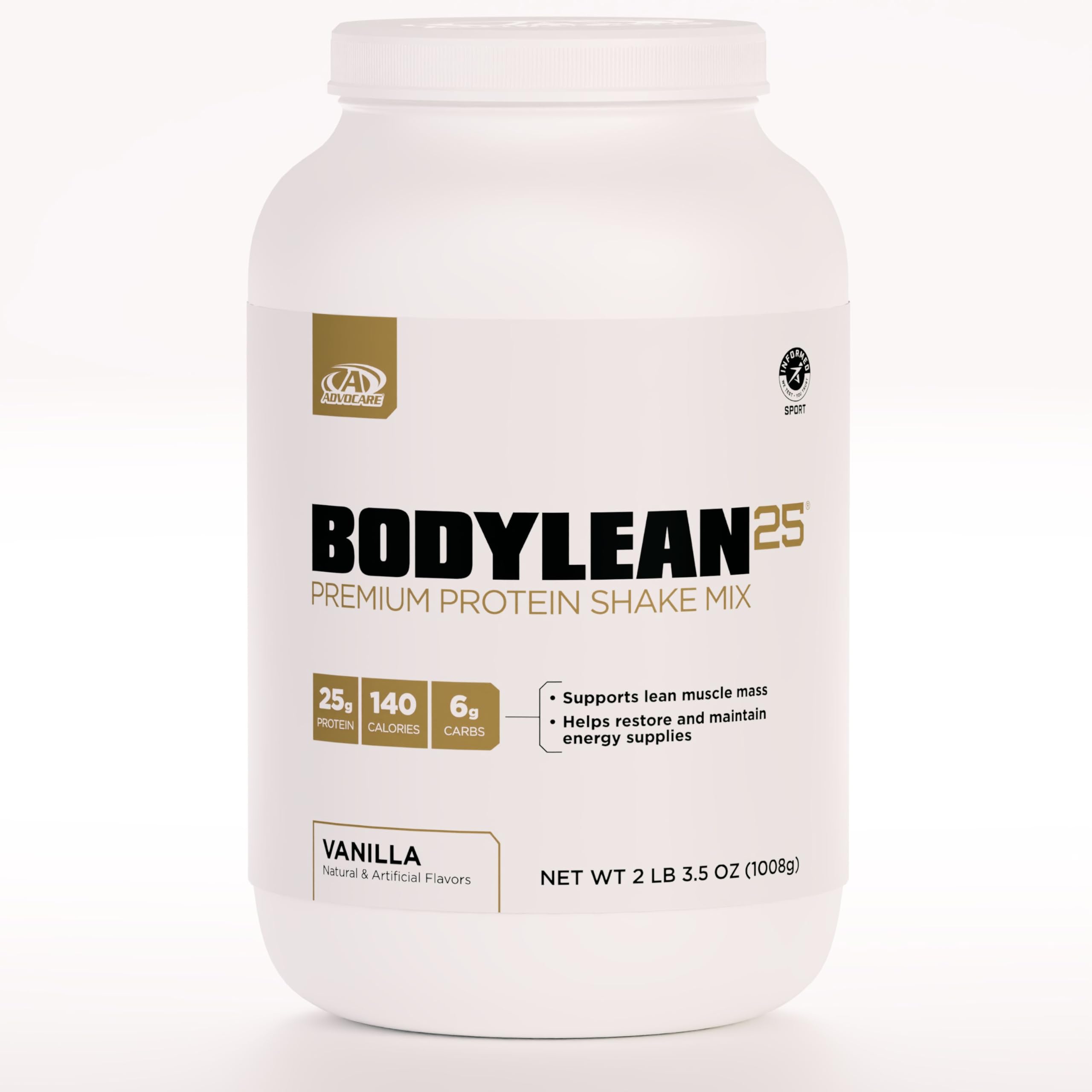 AdvoCare BodyLean25 Whey Protein Isolate Powder - Vanilla Flavor 4.5oz for Muscle Building, Lean Body & Energy Support | Ideal for Post-Workout Recovery & Fitness Enthusiasts