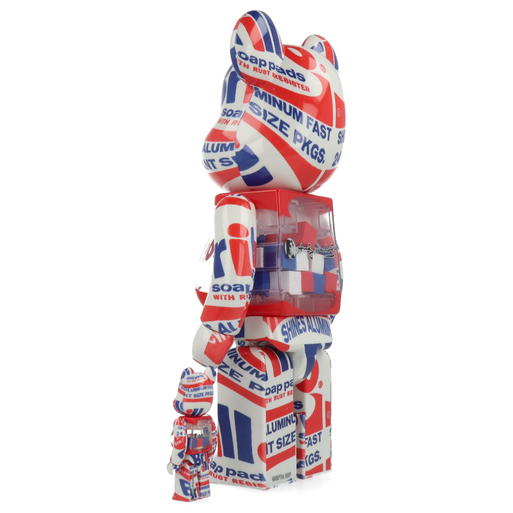 400% + 100% Bearbrick Andy Warhol Brillo Box Art Toy Collectible Figure (2022 Edition) - Perfect for Home Display, Office Decor, and Art Collection