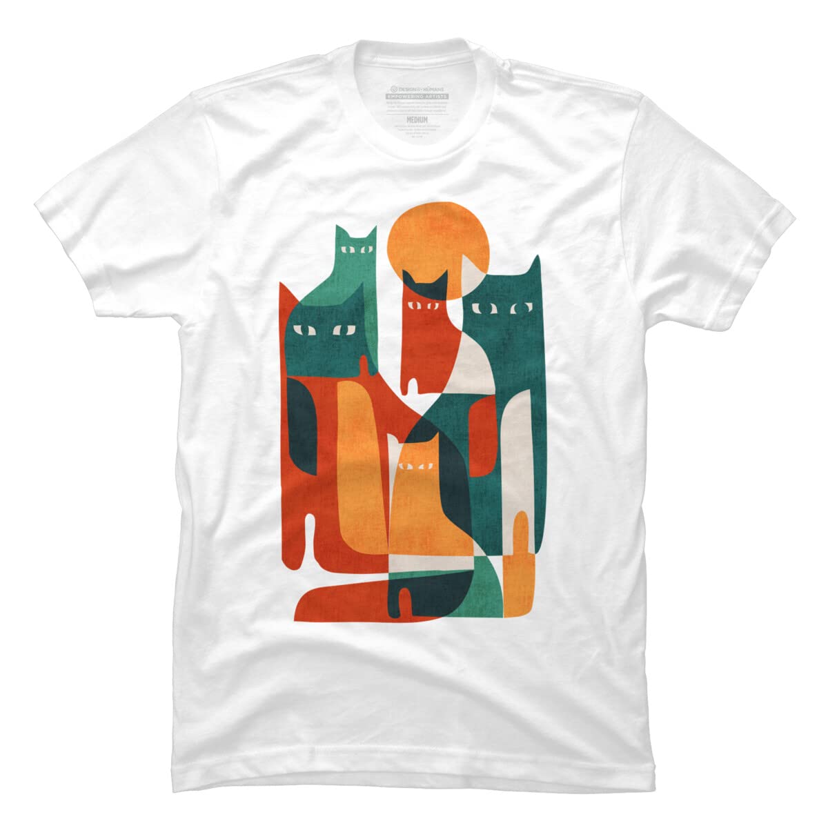 Design By Humans Men's Cat Graphic T-Shirt - Funny Cartoon Cat Tee for Casual Wear - Perfect for Gifts, Parties, and Everyday Outfits