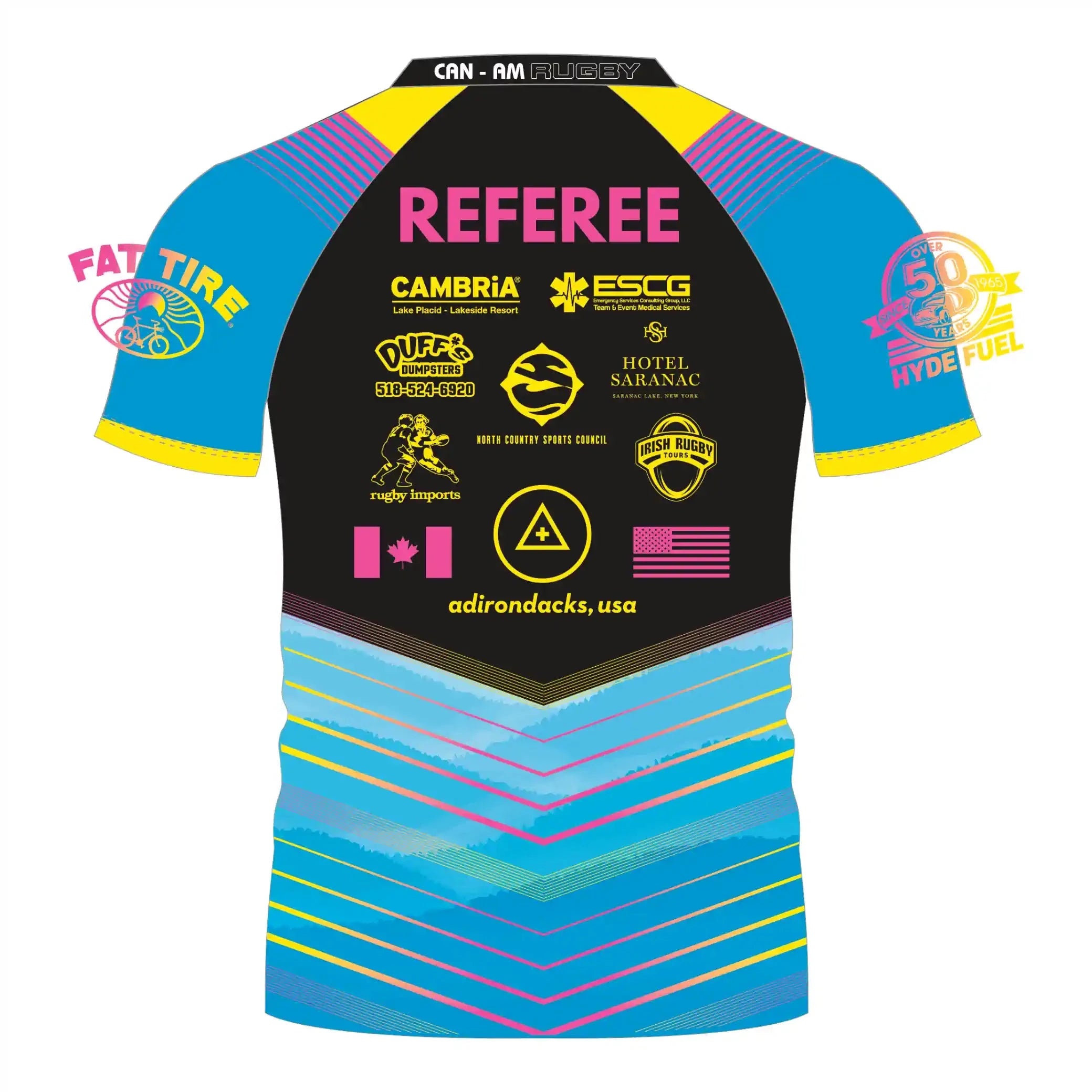 Can Am 2025 Referee Jersey - Official Soccer Referee Shirt with Moisture-Wicking Fabric - Perfect for Football, Rugby, and Sports Officiating (Black/White, Adult Sizes)