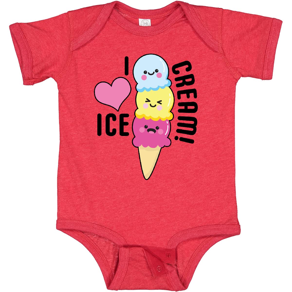 Inktastic Cute Ice Cream Cone Baby Bodysuit - Soft Cotton Infant Onesie for Boys & Girls - Perfect for Summer Outings, Birthday Gifts & Photo Shoots