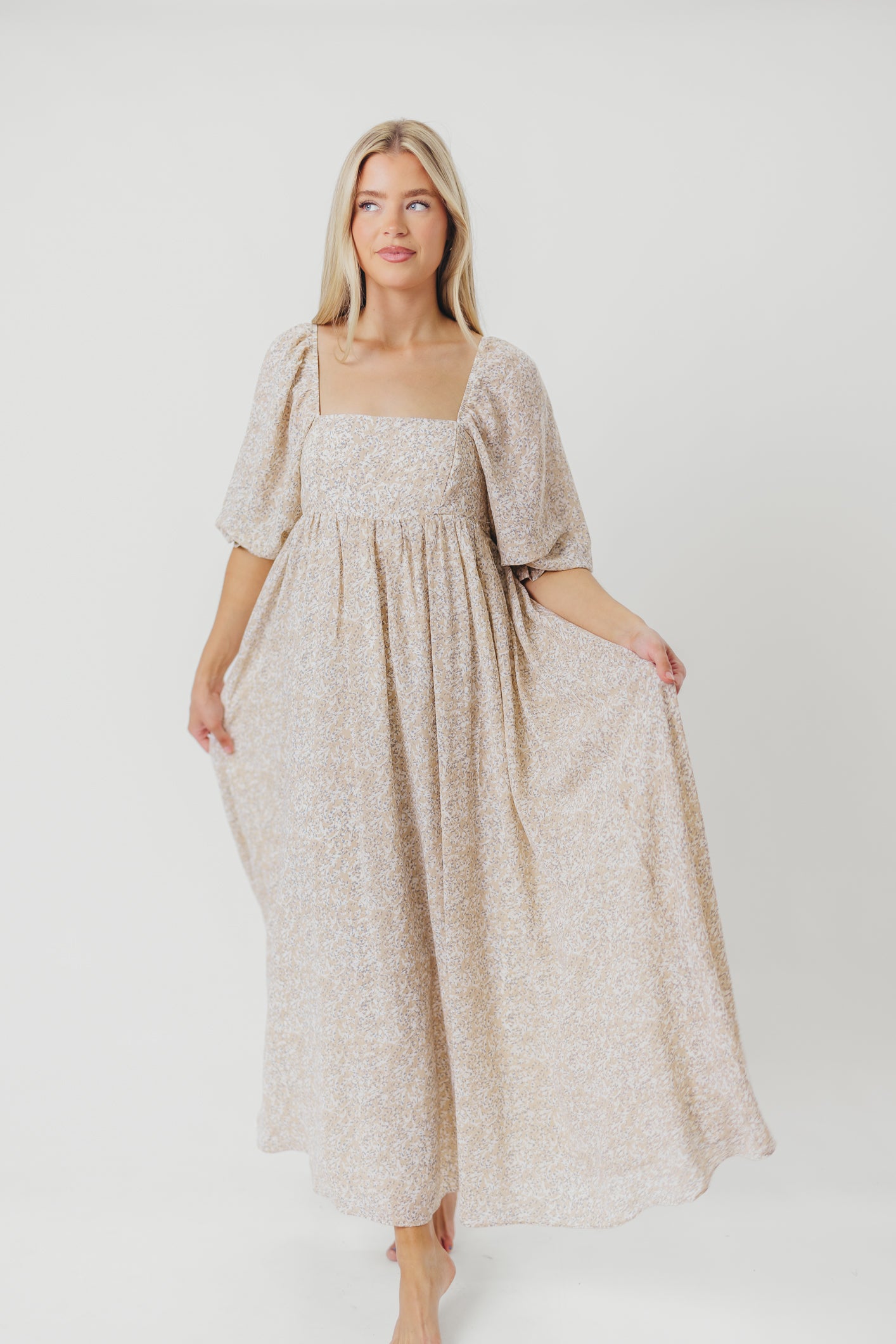 Elegant Mona 'Love Story' Maxi Dress - Bump Friendly & Inclusive Sizing (S-3XL) | Perfect for Maternity, Weddings & Special Occasions