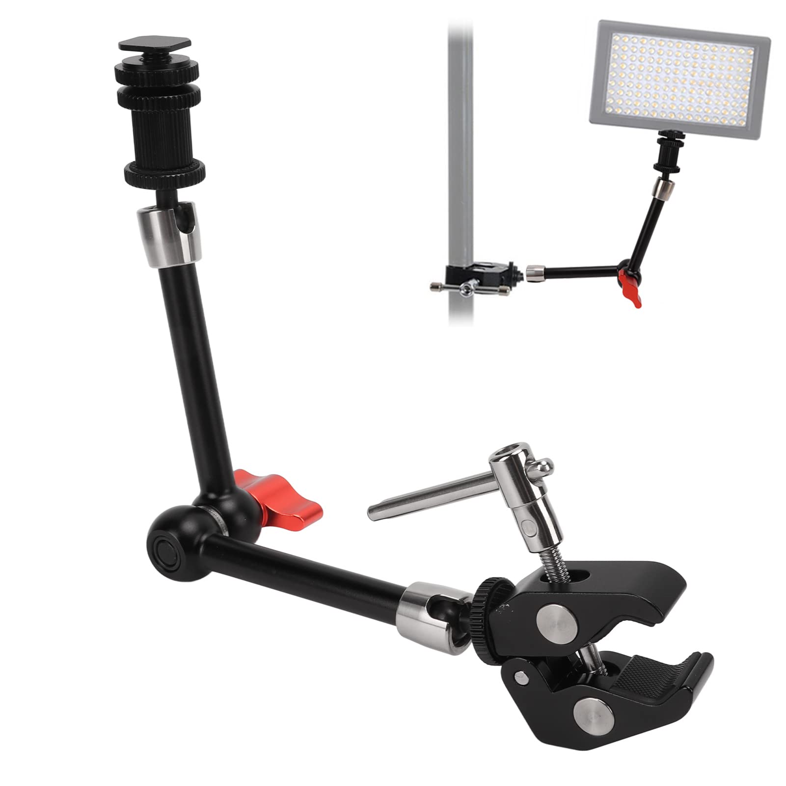 Adjustable 11-inch Portable Camera Arm with Crab Clamp Mount - Articulating Friction Arm for DSLR Camera, Flash Light & Monitor - Perfect for Vlogging, Photography & Studio Setup