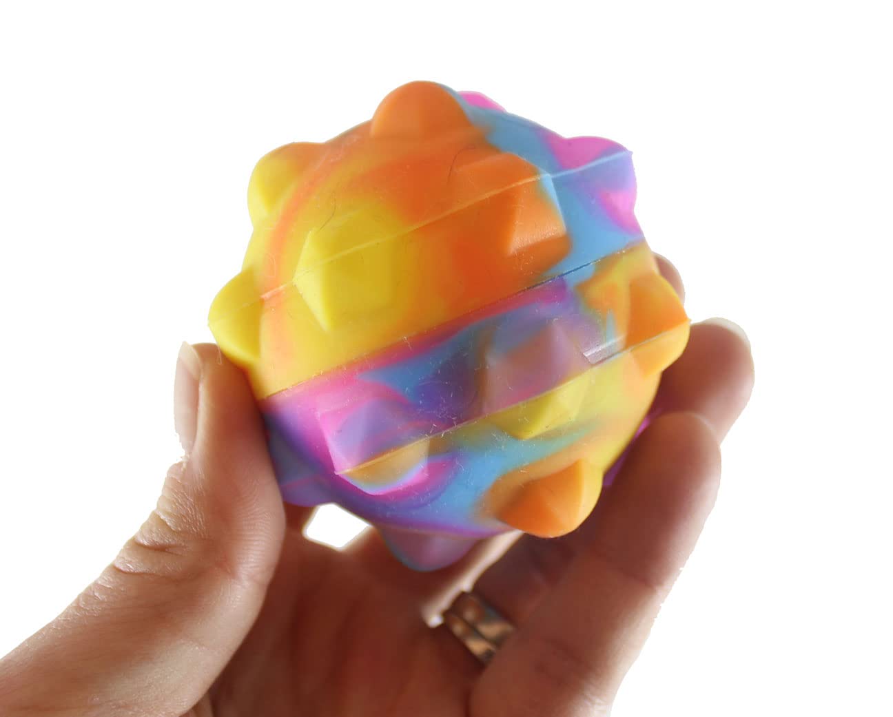 Bubble Pop Ball - Silicone Push Poke Bubble Wrap Fidget Toy for Stress Relief & Sensory Play - Squeeze to Pop Sensory Stress Toy for Kids & Adults - Perfect for Anxiety Relief, Focus & Classroom Use (Random Color)
