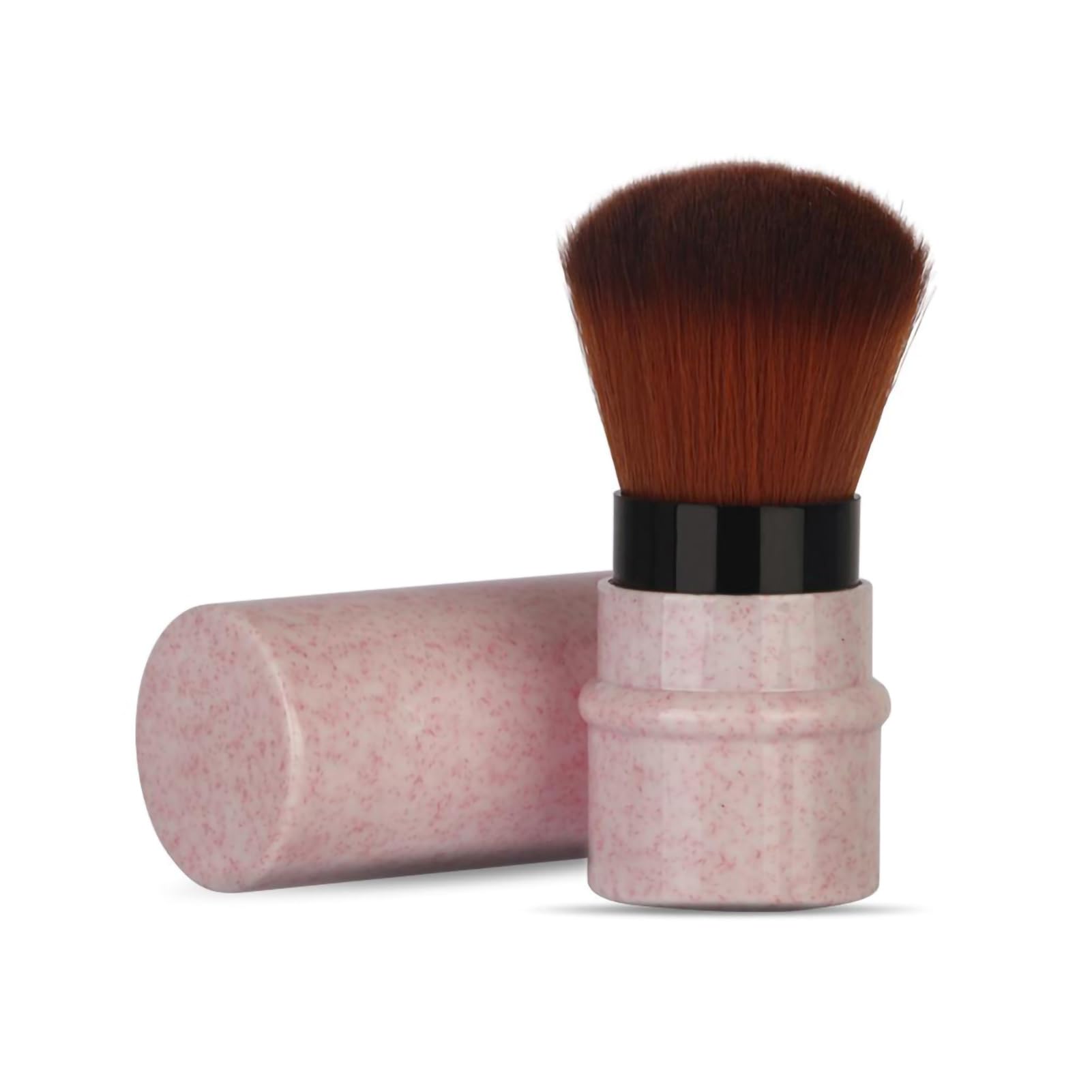 Retractable Blusher Makeup Brush - Soft Round Powder Brush for Blush, Foundation & Setting Powder | Portable Travel Makeup Brush for On-the-Go Touchups