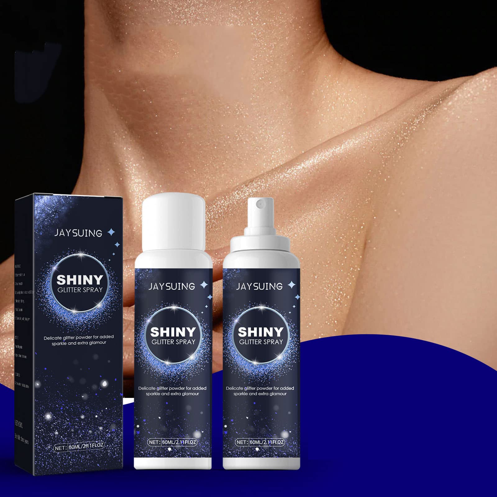 Silver Glitter Spray for Hair & Body - Shimmering Temporary Glitter Hairspray & Body Makeup (1 Pack) - Perfect for Parties, Halloween, Festivals & Cosplay