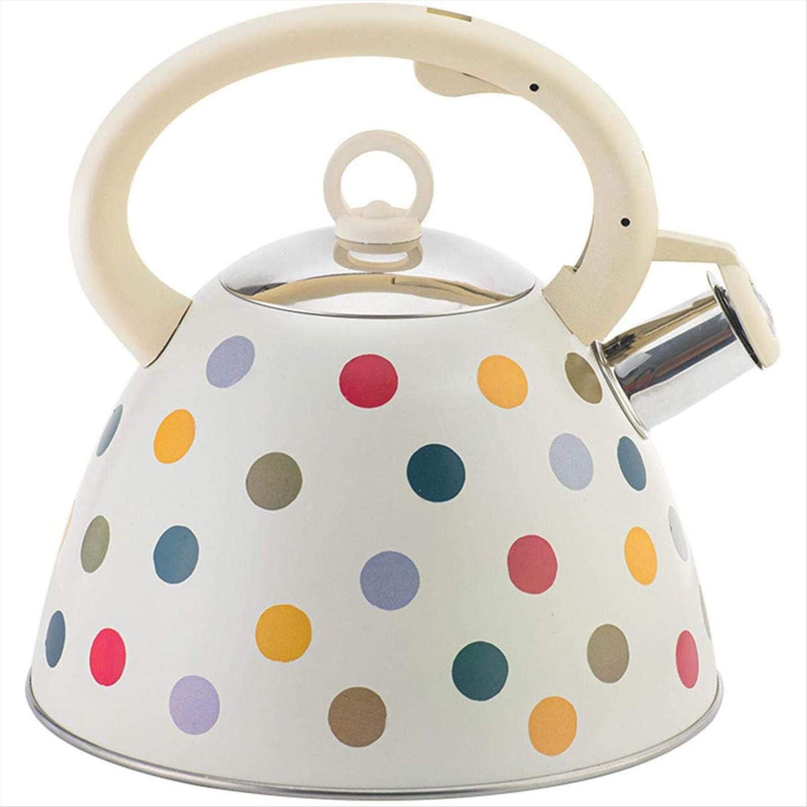 Stainless Steel Whistling Tea Kettle - 3L Induction & Gas Stove Compatible with Anti-Scald Handle - Perfect for Home, Office & Camping Use