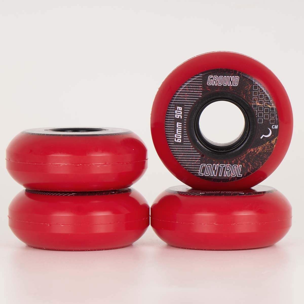 Ground Control EarthCity Wheels 60mm 90a Red - High Performance Skateboard Wheels for Street & Park Skating