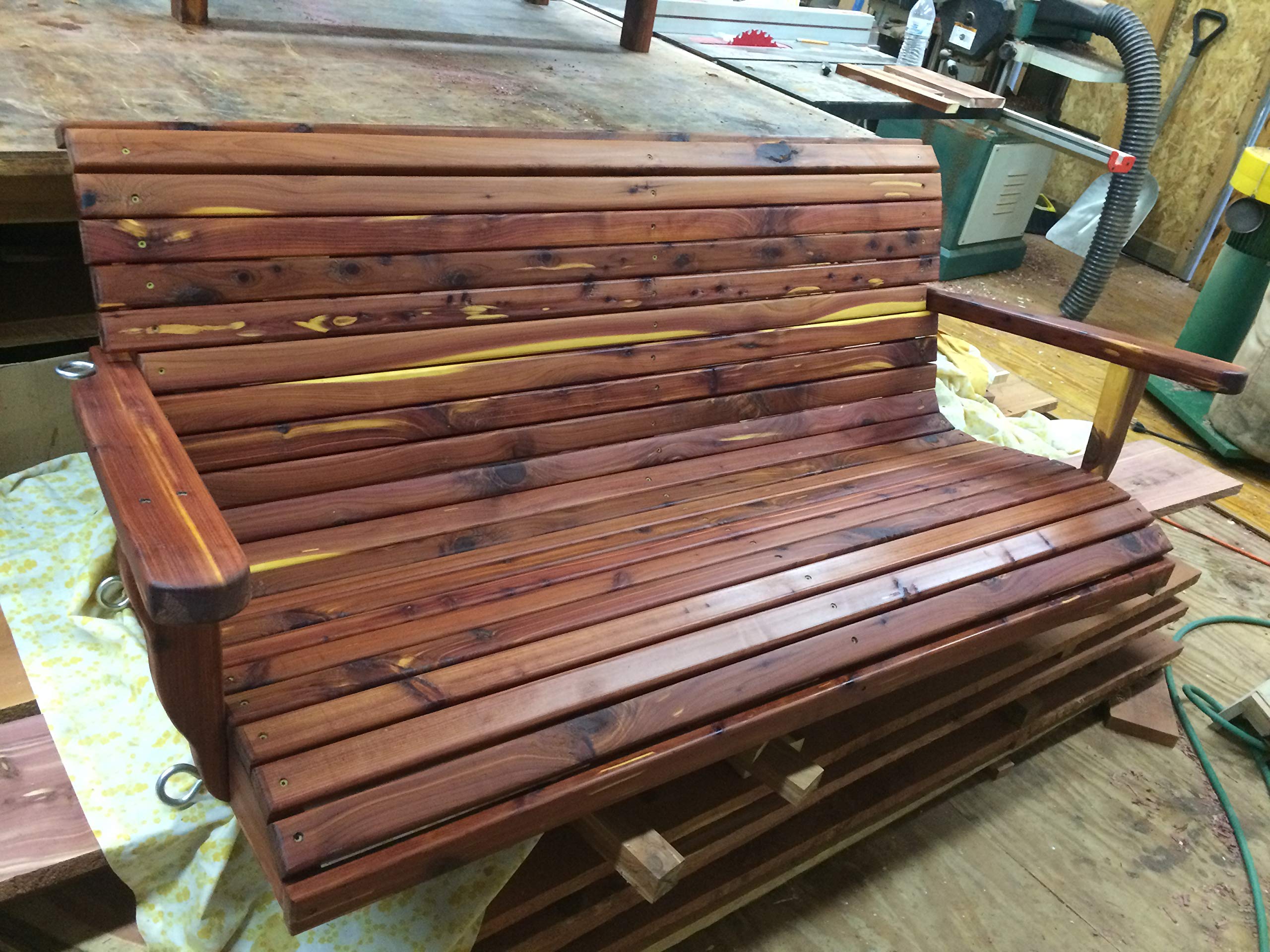 **Handmade Cedar Wood Porch Swing - Rustic Outdoor Patio Furniture for Garden, Backyard & Deck - Perfect Wedding, Christmas, Birthday & Anniversary Gift**