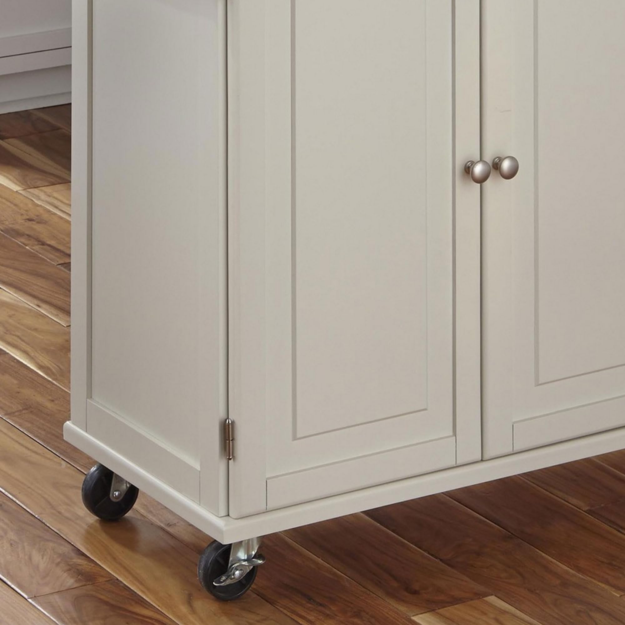 Homestyles Dolly Madison 54-Inch Rolling Kitchen Island with Storage & Towel Rack - Mobile Kitchen Cart for Small Spaces, Off White - Perfect for Apartments, Dorms & Compact Kitchens