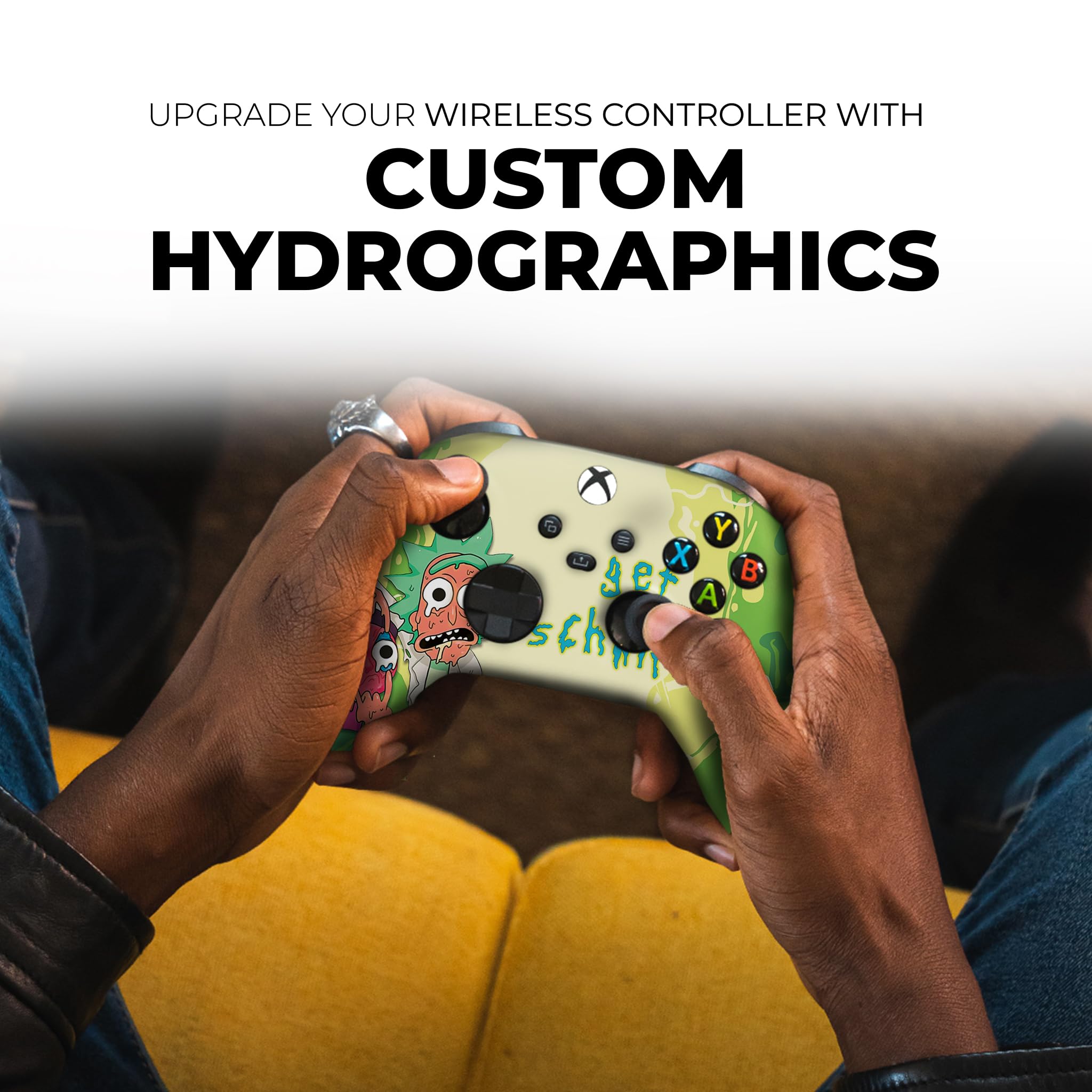 Custom Wireless Xbox Controller - Ricky & Morty Schwifty Design | Compatible with Xbox One & Series X/S | Hydro-Dip Printed in USA (Not Just a Skin) | Perfect for Gaming, Collecting & Fan Gifts