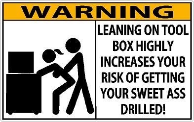 Warning Drilled Tool Box Decal Sticker - High Visibility Safety Label for Workshop & Garage Organization | Perfect for Toolboxes, Machinery & Equipment