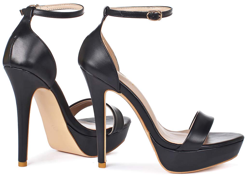 YooPrettyz Women's Metallic Ankle Strap Platform High Heel Dress Sandals - Elegant Party Shoes for Weddings, Prom & Evening Events