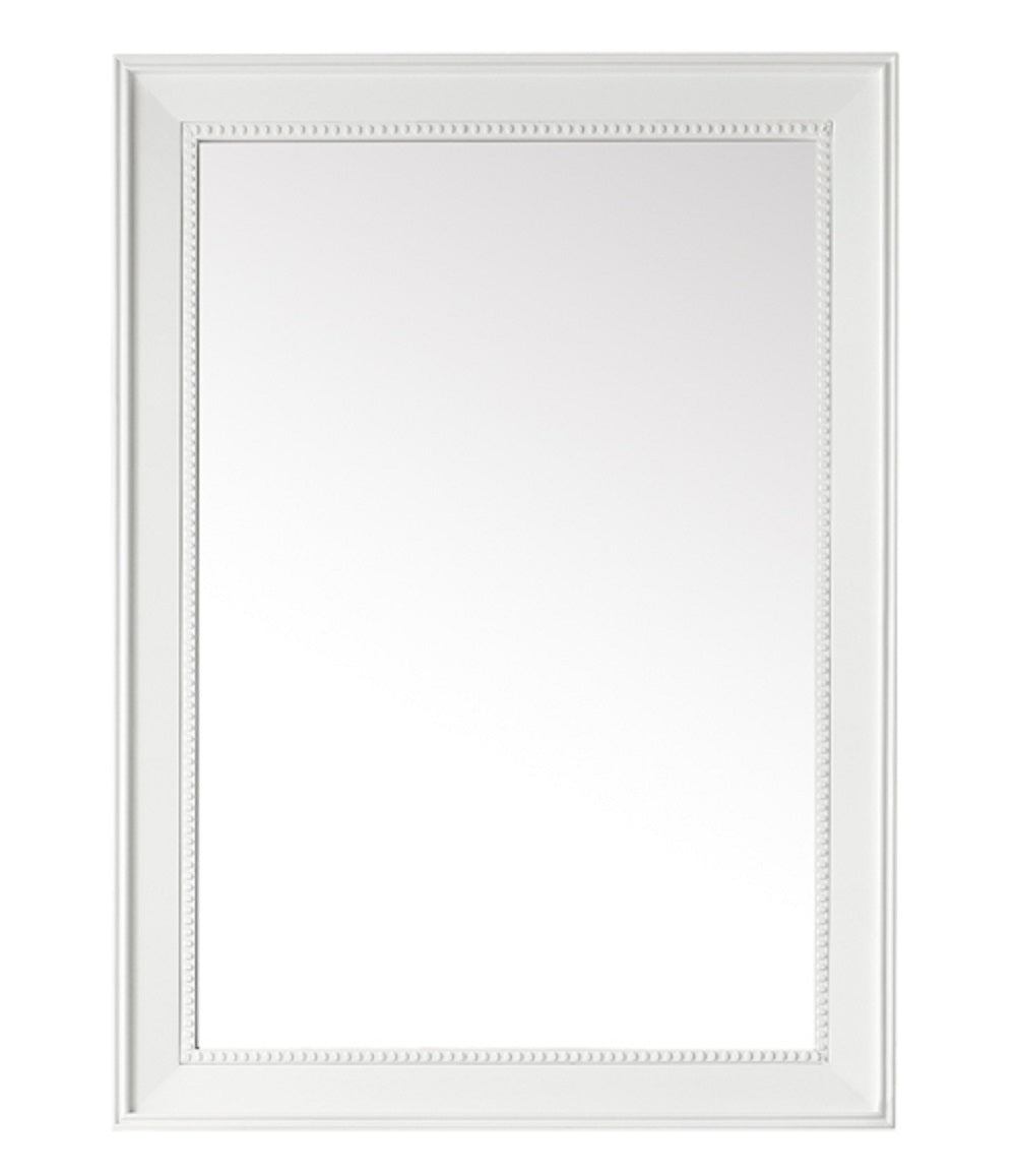 Bristol 29 Inch Rectangular Wall Mirror - Glossy White Finish for Bathroom, Bedroom & Entryway Decor