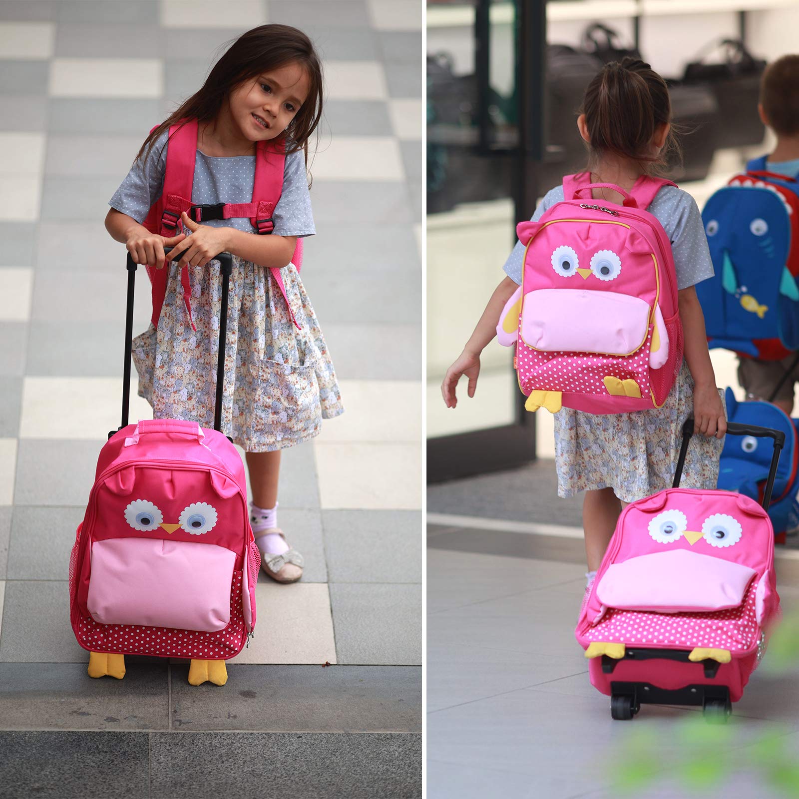 Yodo 3-Way Kids Suitcase with Wheels - Rolling Backpack for Toddlers & Children | Perfect for Travel, School & Daycare Use
