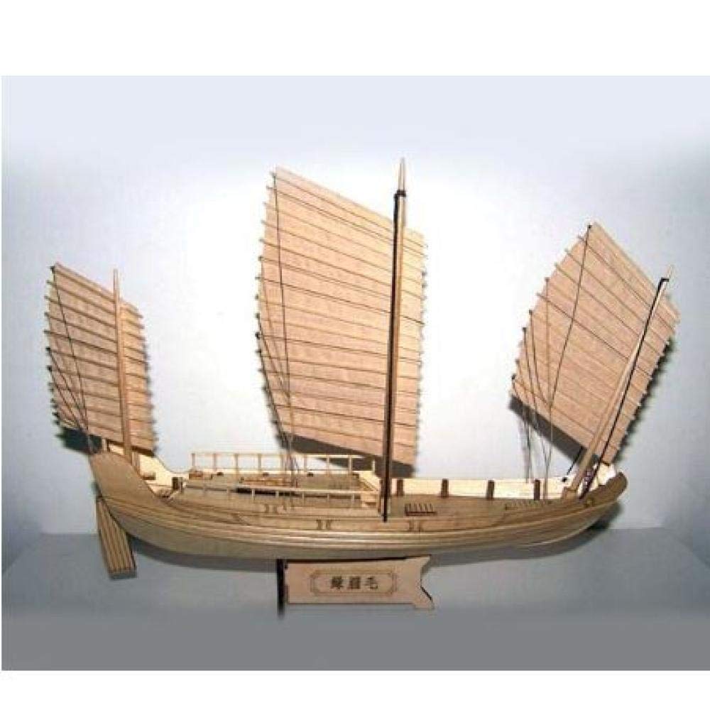 1:148 Scale Wooden Sailboat Model Kit - DIY Sailing Ship Fleet Building Set for Home Office Decor, Gift & Nautical Themed Living Room Display