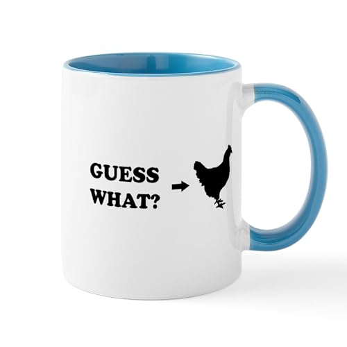 White/Blue Inside - Guess What Chicken Butt Mugs