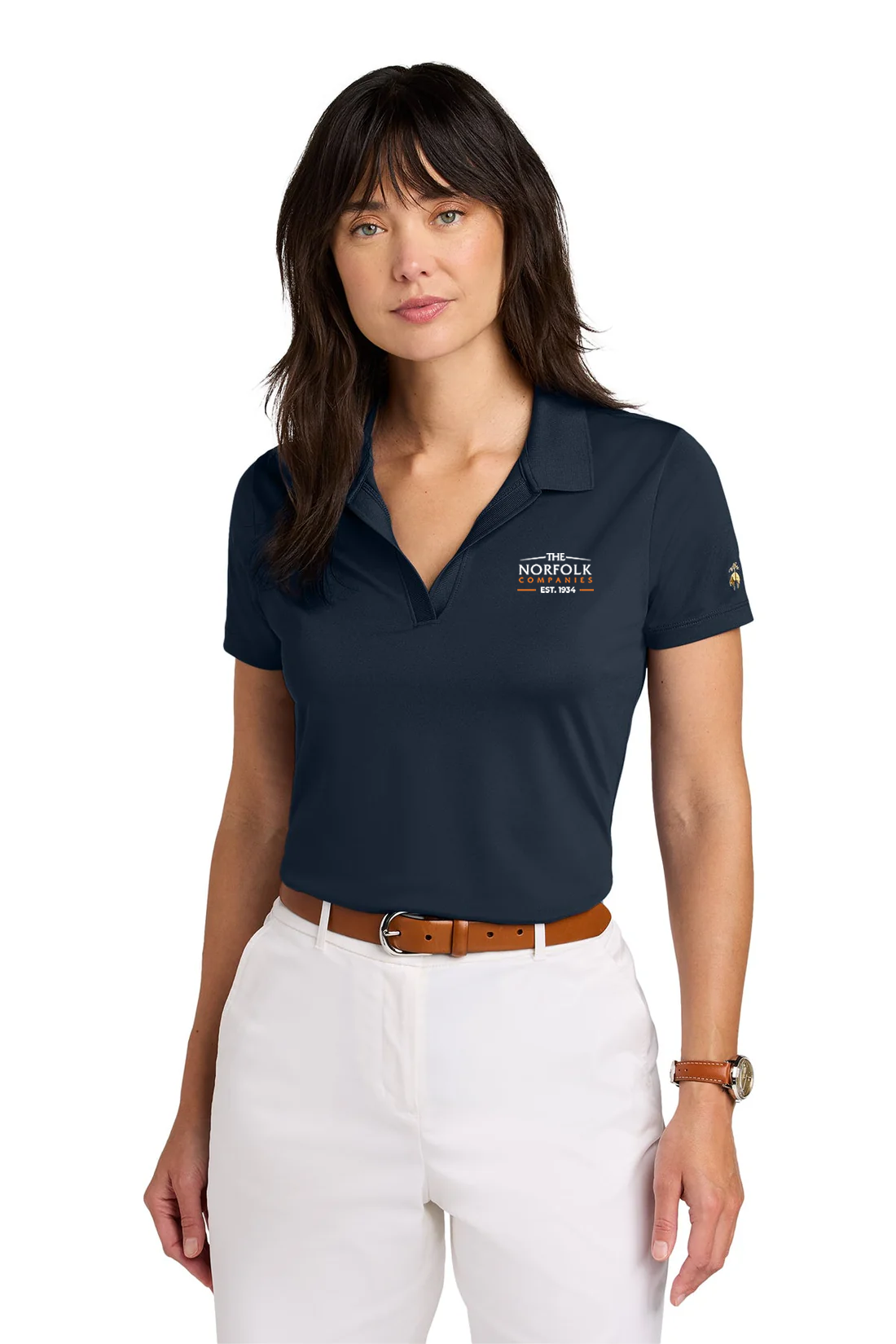 Brooks Brothers Women's Mesh Pique Polo Shirt - Navy Blue Casual Top for Work & Golf | Comfortable Breathable Cotton Blend | Office Wear & Sporty Outfits