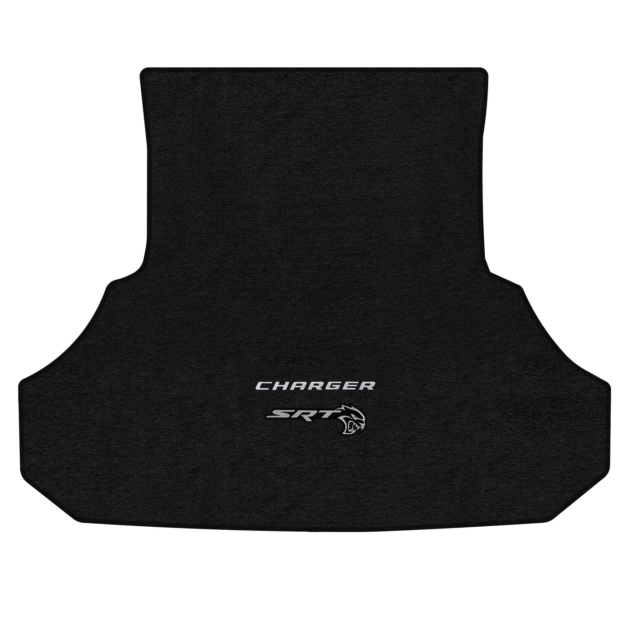 Premium Custom-Fit Carpeted Floor Mats for Dodge Charger 2015-2023 - Luxury Car Floor Liners with SRT Hellcat Logo (Charcoal) | Perfect for Daily Commuting & Road Trips
