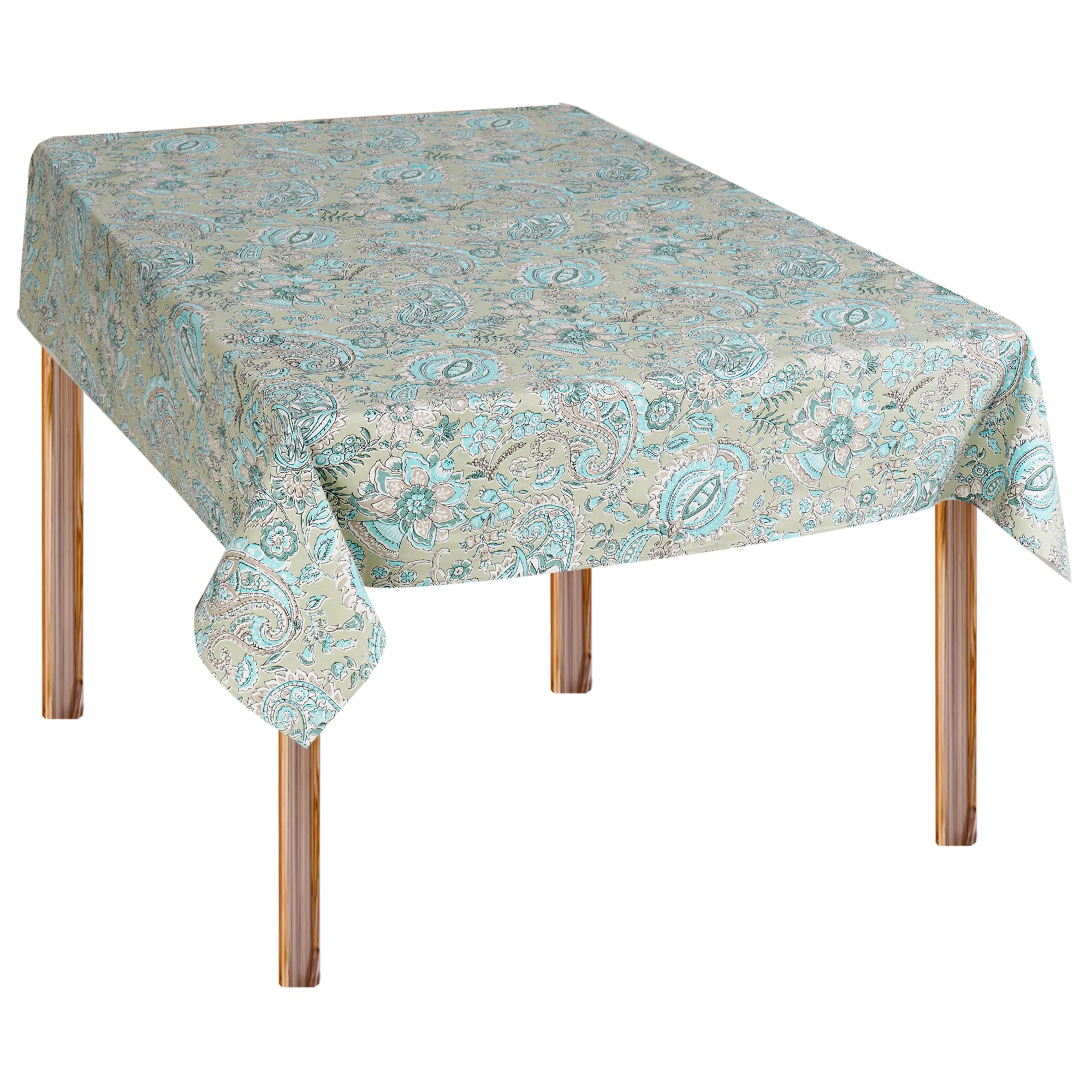 GURU JEE™ 40x40 Inch 100% Cotton Square Tablecloth - Washable Printed Table Cover for Dining, Parties, Weddings & Home Decor | Perfect for Spring/Summer Outdoor Gatherings & Indoor Celebrations