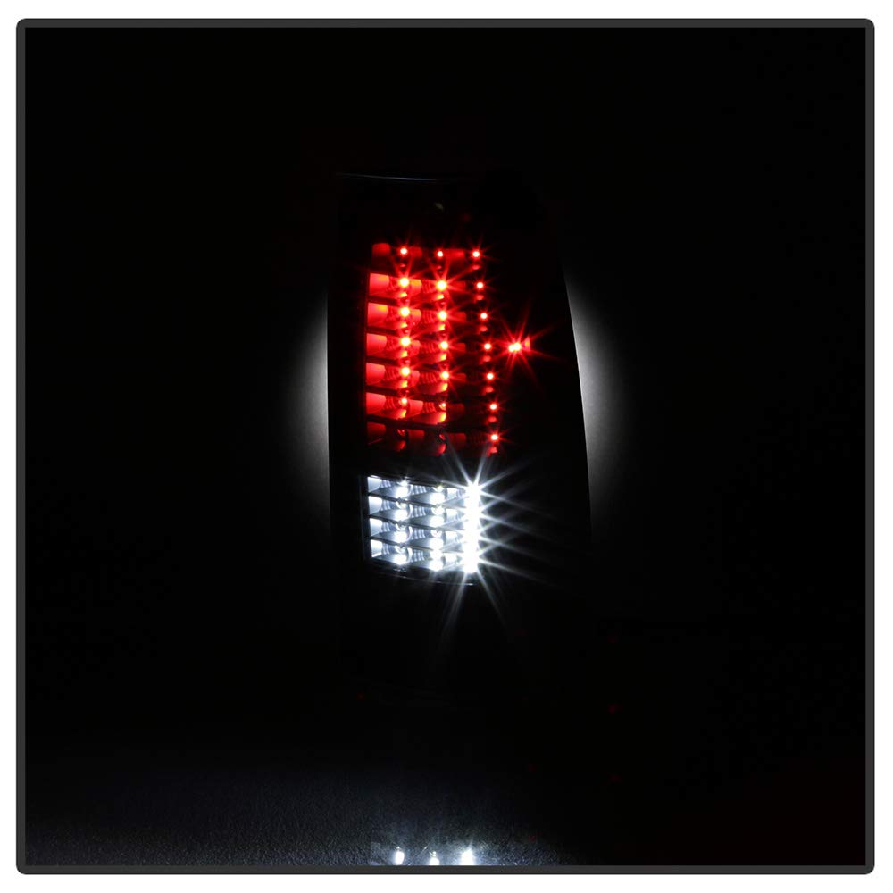 ACANII Full LED Tail Lights Brake Lamps for 1999-2002 Chevy Silverado 1500 2500 3500 & 99-06 GMC Sierra - Black C-Strip Style - Upgrade Your Truck Lighting for Night Driving & Enhanced Safety