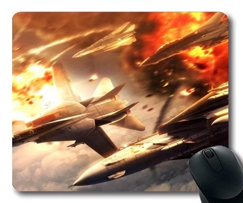 Premium Fighter Plane Mouse Pad with Stitched Edges - Comfortable Gaming & Office Mouse Mat for PC Laptop - Perfect for Gamers, Programmers & Office Workers