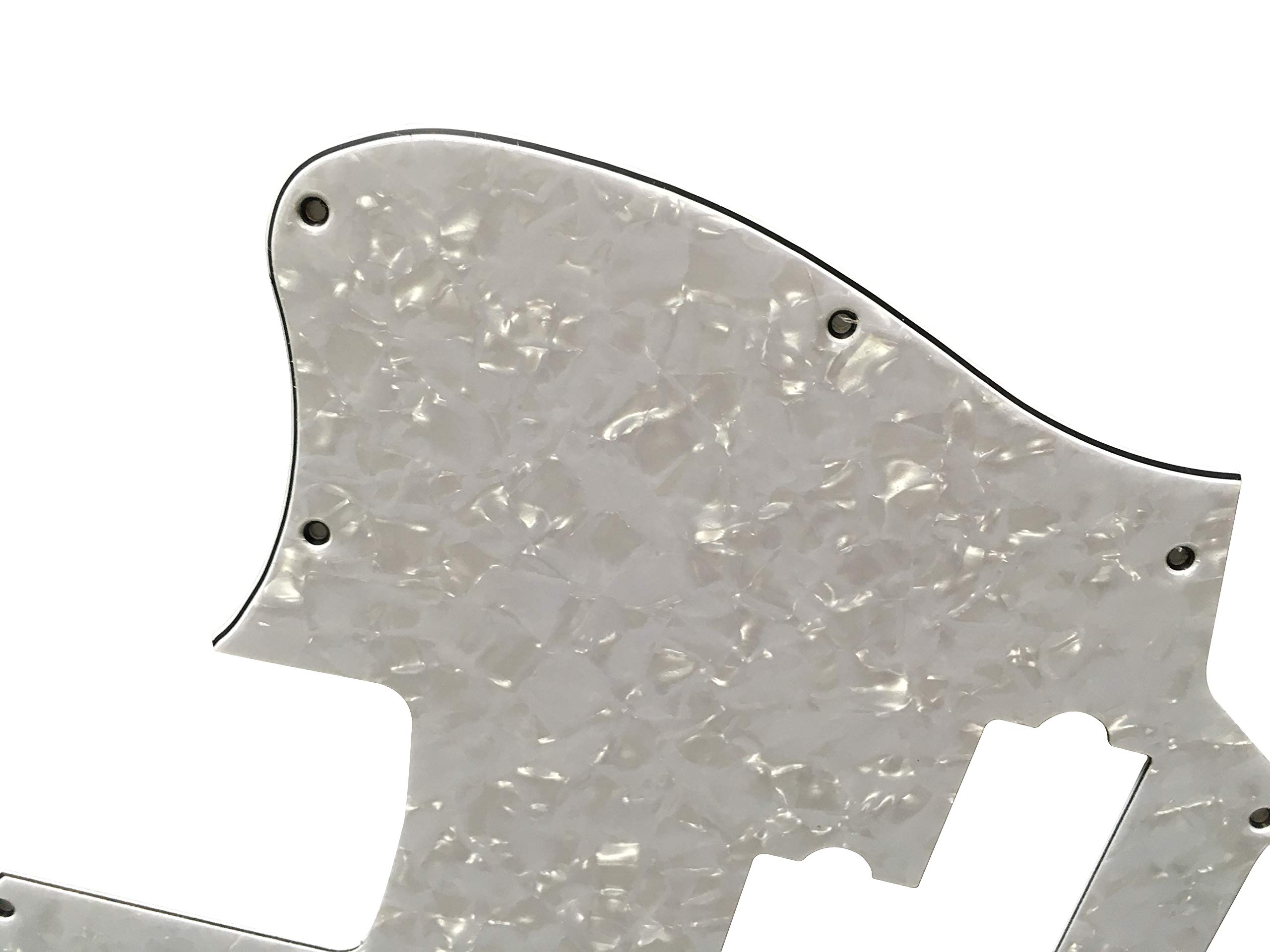 Electric Guitar Pickguard for Squier Jaguar Bass Special SS Short Scale - 4 Ply White Pearl Replacement Pickguard | Perfect for DIY Guitar Upgrades & Modifications