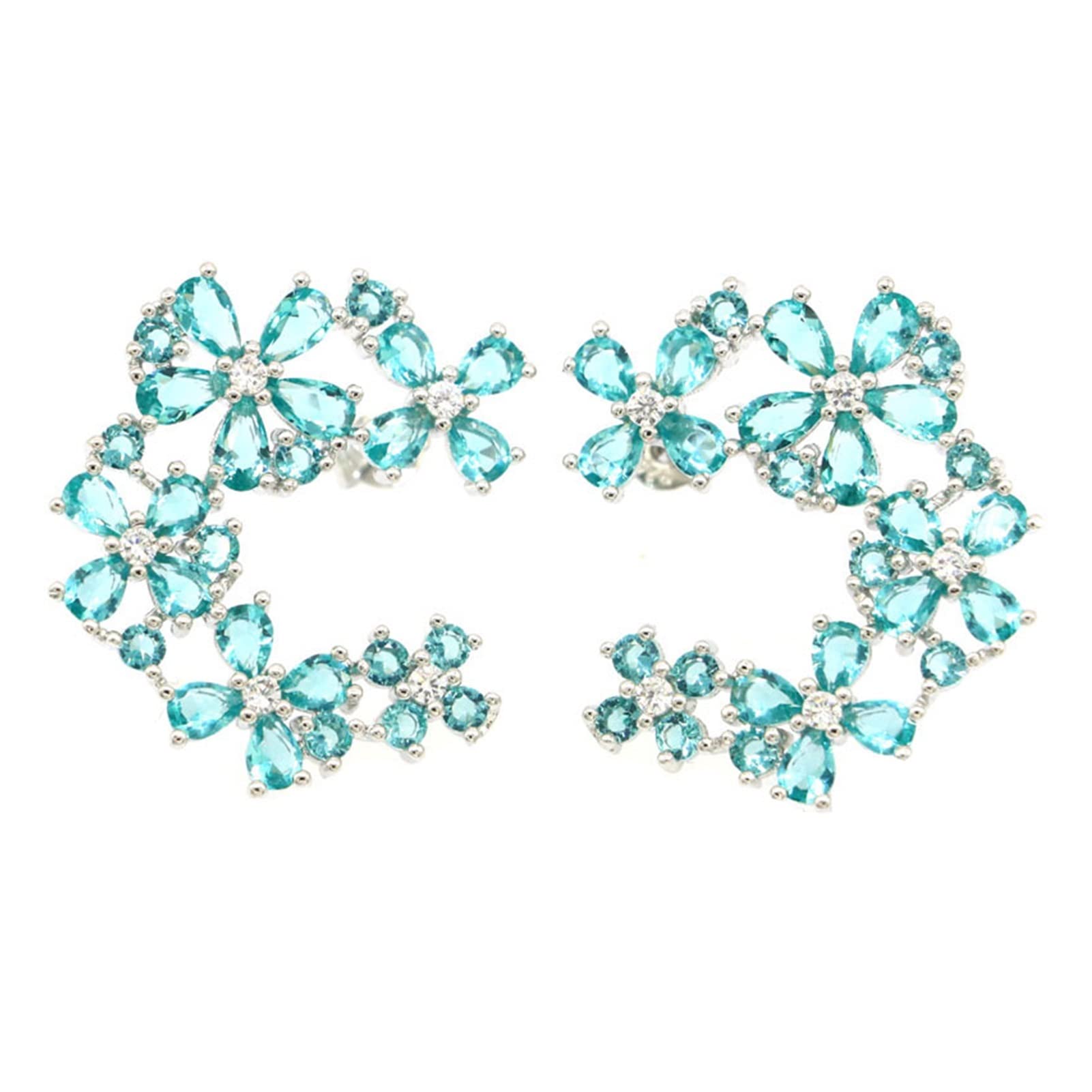 Luxury Aquamarine Gemstone Pendant Earrings for Women - Elegant Office & Birthday Gift - Perfect for Work, Parties, and Special Occasions