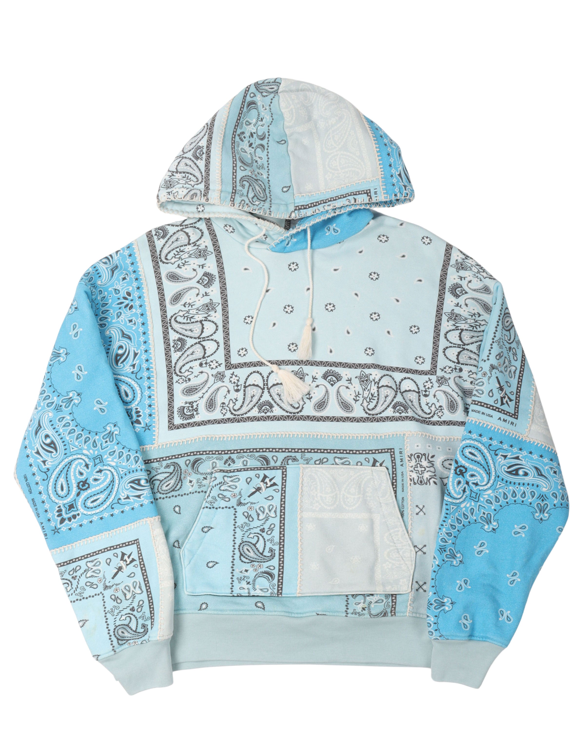 Reconstructed Hoodie with Bandana Design - Stylish & Comfortable Unisex Pullover for Streetwear, Casual Outfits, and Outdoor Adventures