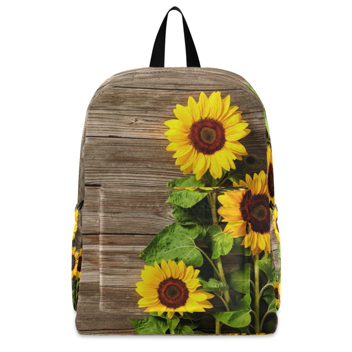 Stylish Sunflower Print Casual Backpack - Durable College School Travel Backpack for Women & Men, Perfect for Cycling, Camping, Hiking - Fits 15.6 Inch Laptop (Ideal for Work, School & Outdoor Adventures)